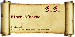 Biach Bíborka névjegykártya